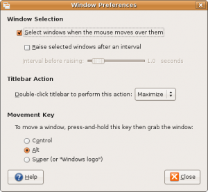 Window controls, selection raising etc